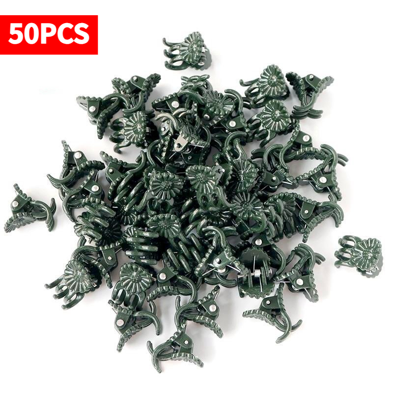 Plant Parent Tools - 50개입 5발톱 짙은 녹색 식물 클립