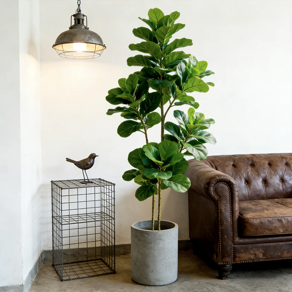 Fiddle Leaf Fig - 64/122cm 인조 피클무화과나무 가짜 오크 식물