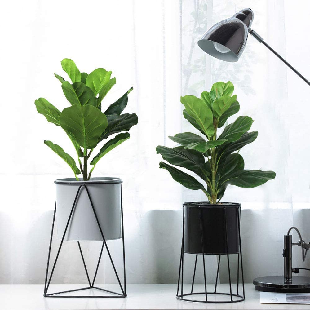 Fiddle Leaf Fig - AB33-2Pcs 인공 바이올린 잎 무화과 나무