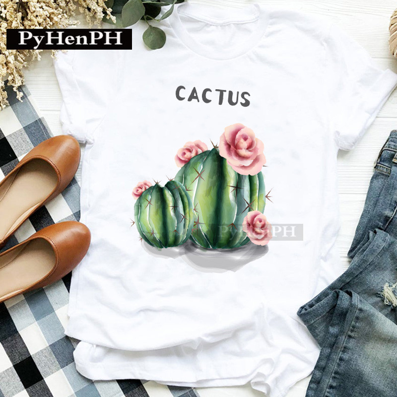 패션 여성용 개성있는 선인장 프린트 반팔 티셔츠 부모- - Plant Parent Shirt 리뷰 및 가격