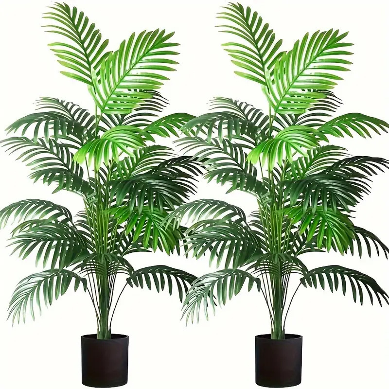 24잎 아레카야자 인조 식물 나무 화분 플라스틱 녹색  - Fiddle Leaf Fig 리뷰 및 가격