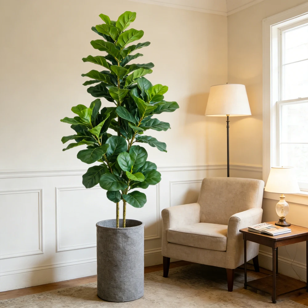 64/122cm 인조 피클무화과나무 가짜 오크 식물 열 - Fiddle Leaf Fig 리뷰 및 가격